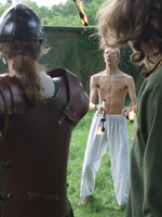 jongleur en vuurspuwer